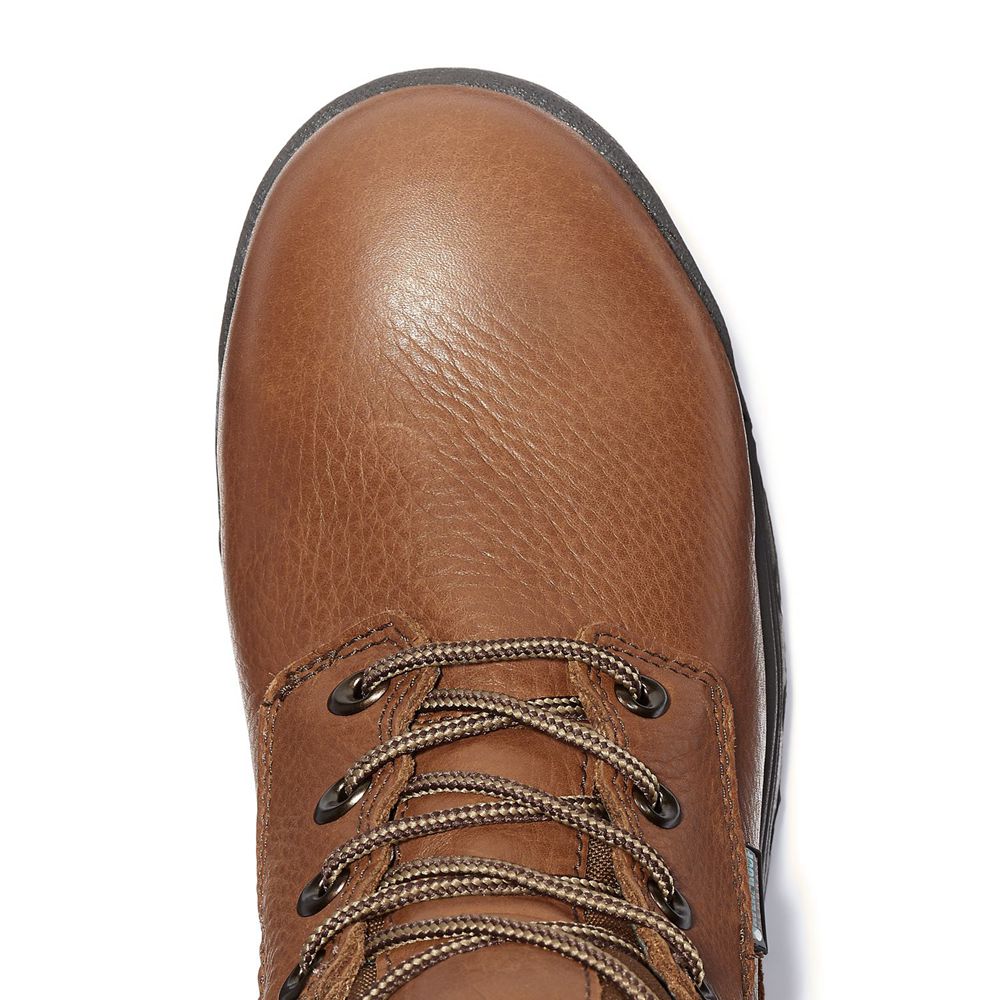 Timberland Μποτακια Εργασίας Ανδρικα Καφε - Pro® Titan® 8\" Alloy Toe - Greece 8970612-GD